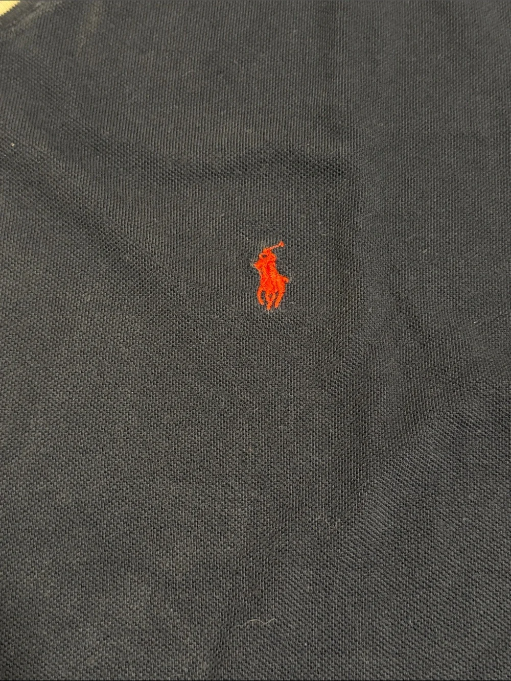 Vtg. 90s Polo Ralph Lauren Men’s XXL Navy V Neck Pique Tee White Tipping Preppy
